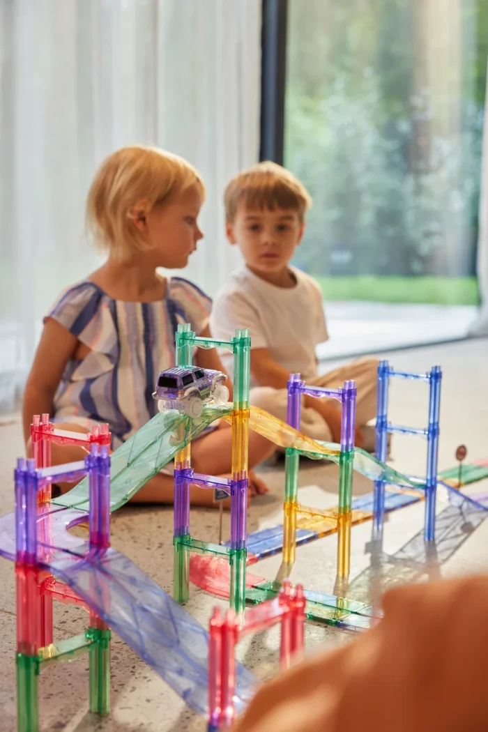 Magnetic Blocks Race Track Pastel - 80 Pieces - Blablabla